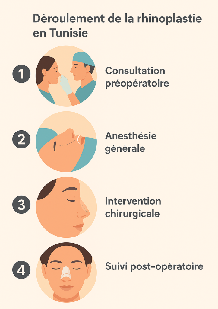 les étapes du déroulement de la rhinoplastie 