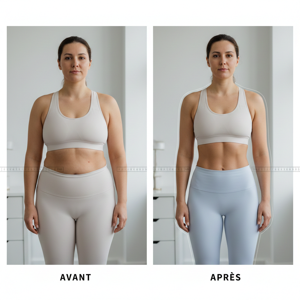 Silhouette avant et après une liposuccion