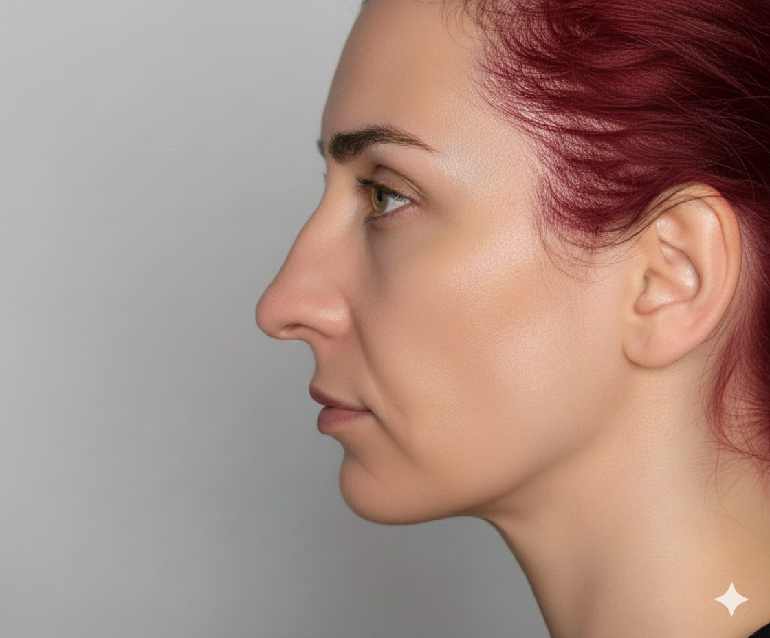 Indication de rhinoplastie : Exemple de nez avec une bosse (giba) à corriger chirurgicalement.